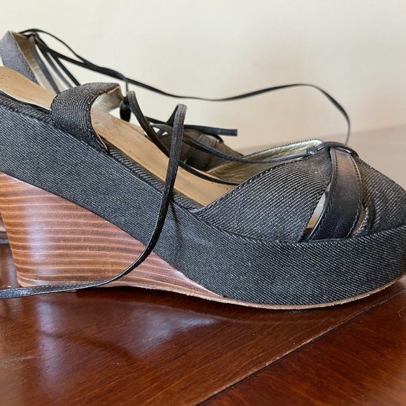 Theory wedge shoes denim 38.5 (US 8) - Picture 6 of 6